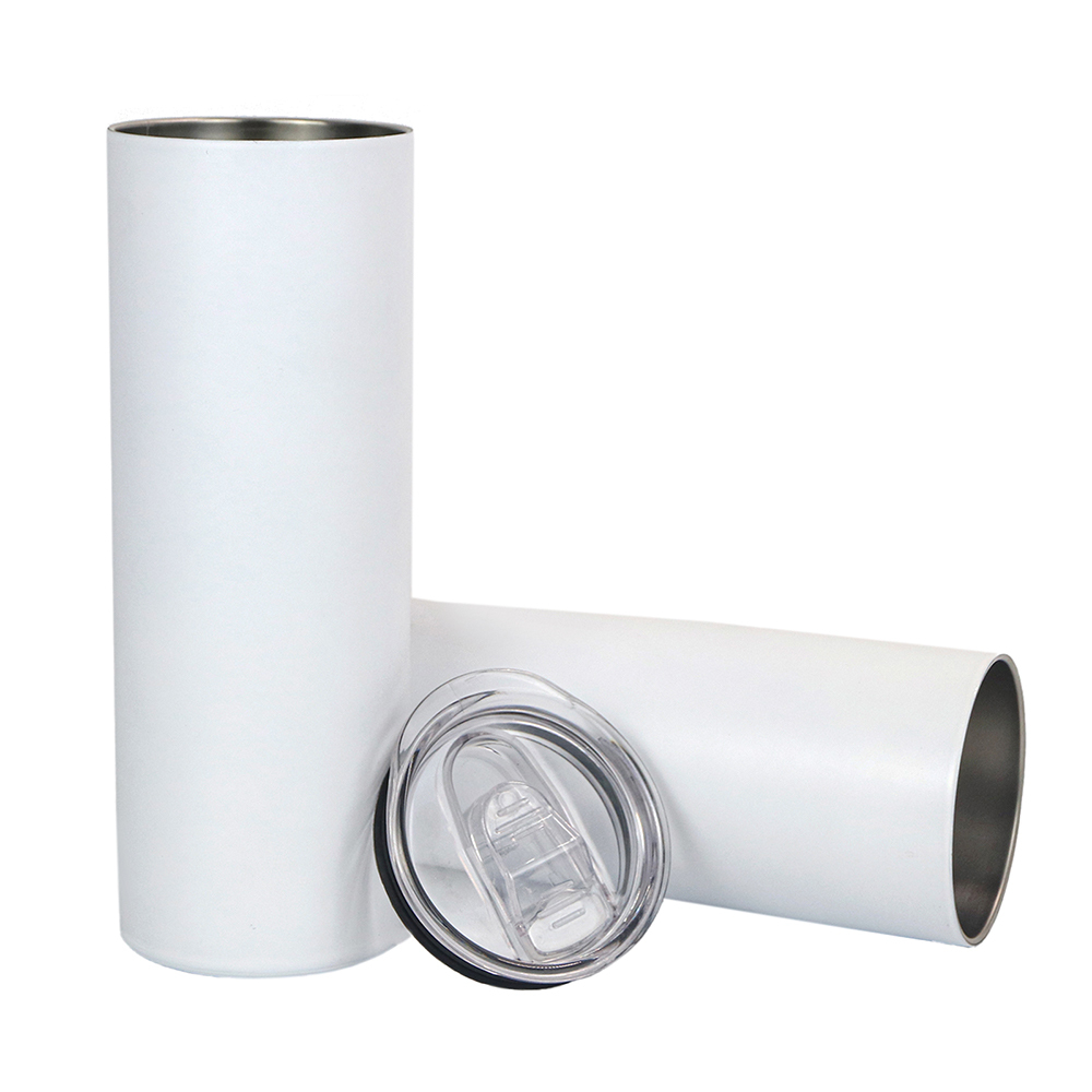 RTS US Warehouse Case of 25pack 20oz Sublimation Matte Straight Skinny Tumblers with Plastic Straw&Lids