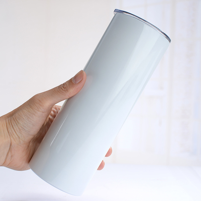 RTS US Warehouse Case of 25pack 20oz Sublimation Straight Skinny Tumblers wiht Plastic Straw&Lids