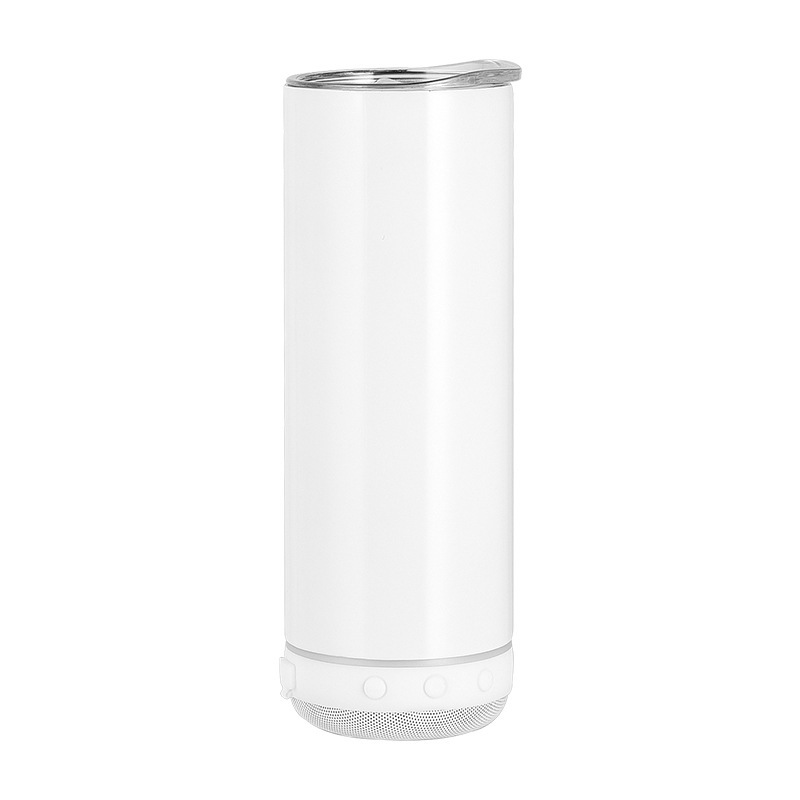 RTS Chinese Warehouse Case of 25pack 20oz Sublimation Straight Skinny Bluetooth Tumblers wiht Plastic Straw&Lids&Speaker
