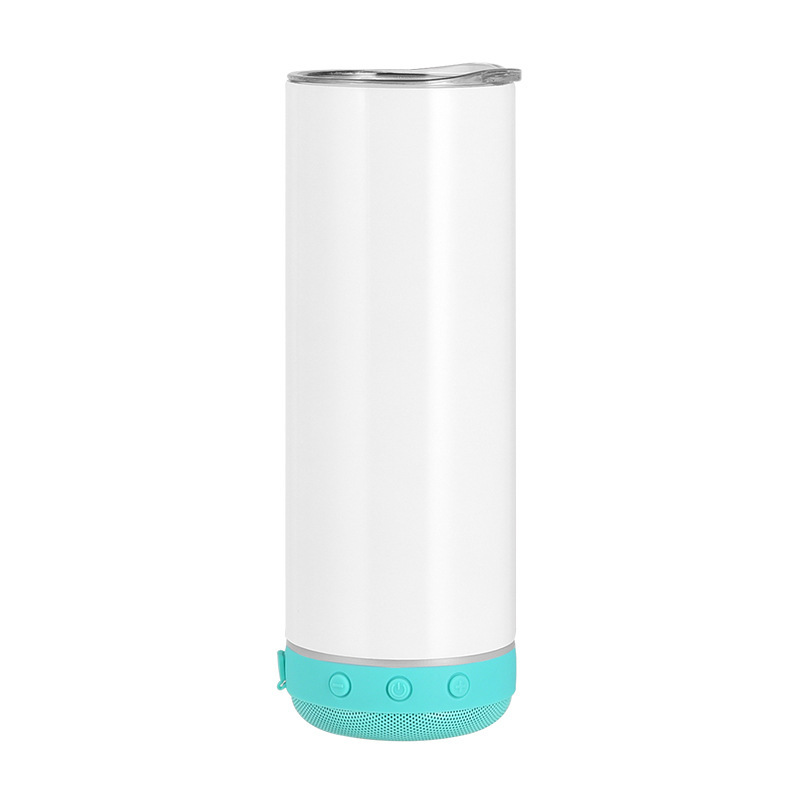 RTS Chinese Warehouse Case of 25pack 20oz Sublimation Straight Skinny Bluetooth Tumblers wiht Plastic Straw&Lids&Speaker