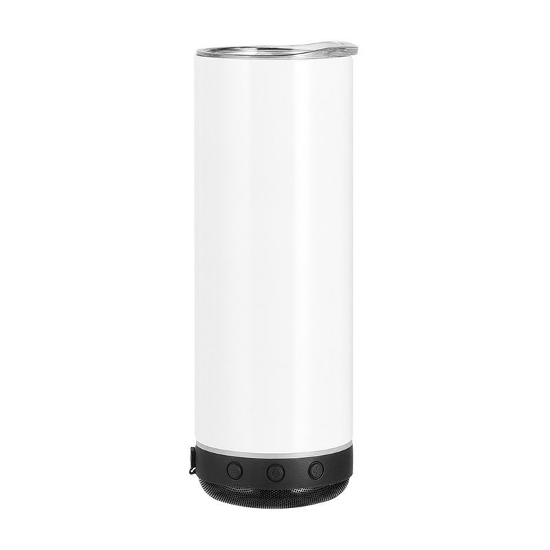 RTS Chinese Warehouse Case of 25pack 20oz Sublimation Straight Skinny Bluetooth Tumblers wiht Plastic Straw&Lids&Speaker