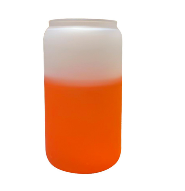 Case of 25pack 16oz Sublimation Cold Water Color Changing Glass Can With Bamboo Lid and Plastic Straw - Chinese Warehouse
