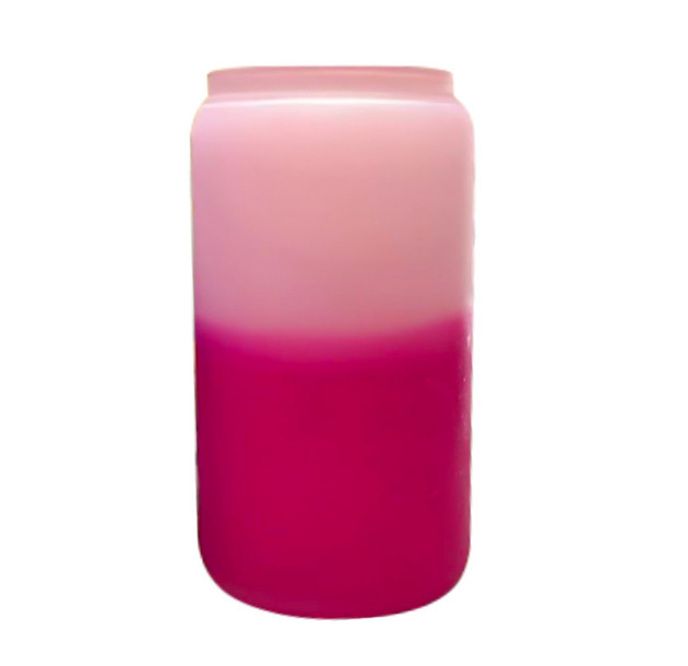 Case of 25pack 16oz Sublimation Cold Water Color Changing Glass Can With Bamboo Lid and Plastic Straw - Chinese Warehouse