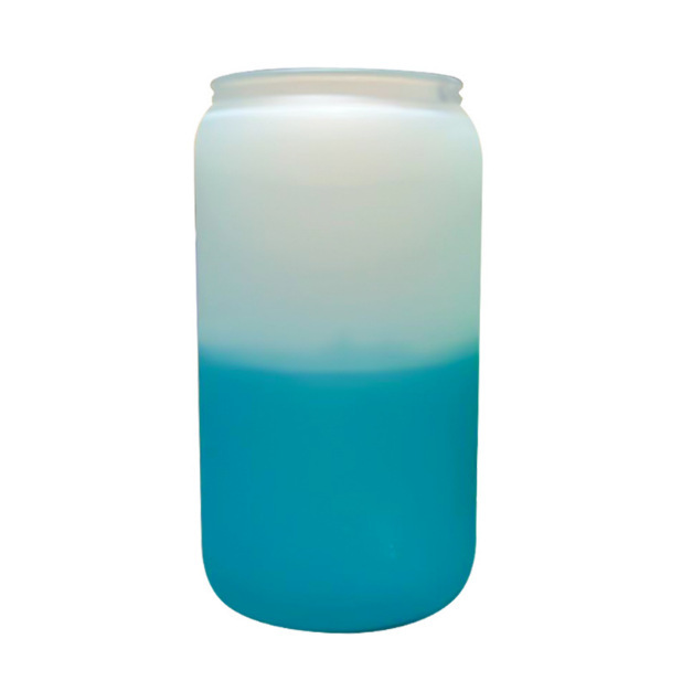 Case of 25pack 16oz Sublimation Cold Water Color Changing Glass Can With Bamboo Lid and Plastic Straw - Chinese Warehouse
