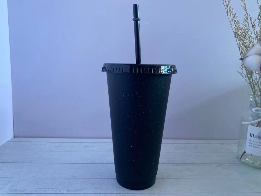 16oz/24oz Plastic Acrylic single Wall reuseble Tumbler with Plastic Straw - Chinese Warehouse