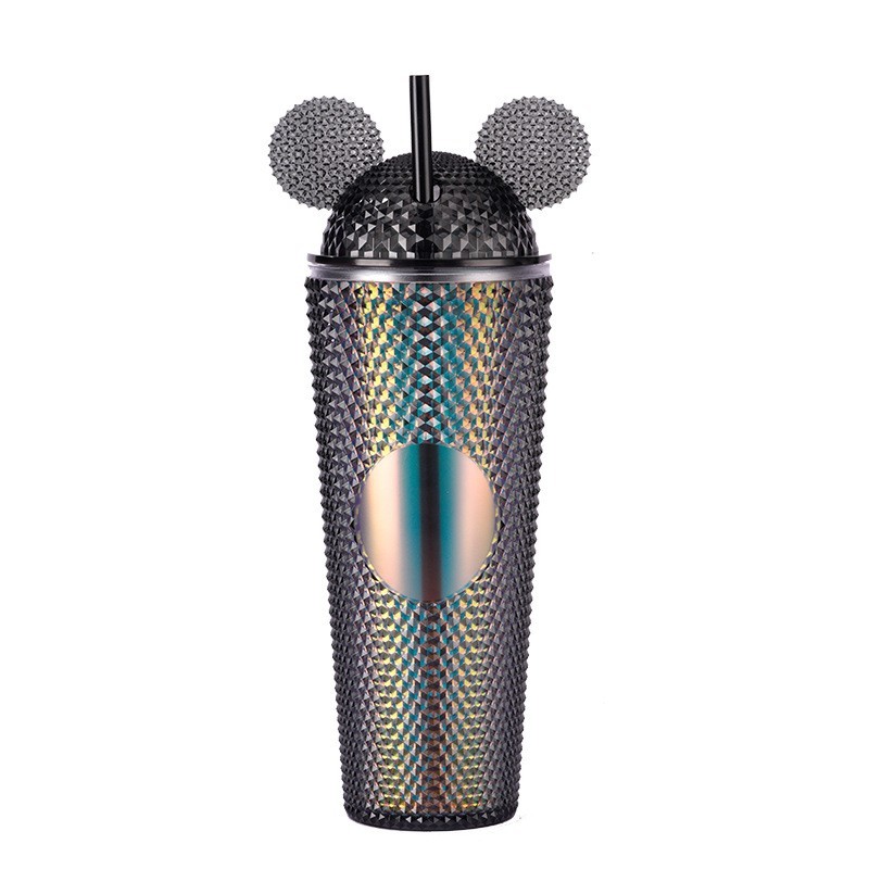 24oz Plastic Acrylic Double Wall Durian Cup With  Mickey Lids Tumbler with Plastic Straw - Chinese Warehouse