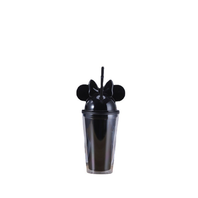 16oz Plastic Acrylic Double Wall  Minnie Tumbler with Plastic Straw - Chinese Warehouse