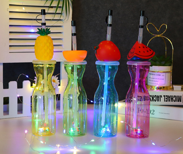 15oz Plastic Double Wall multi design disposable Tumbler with LED light - Chinese Warehouse