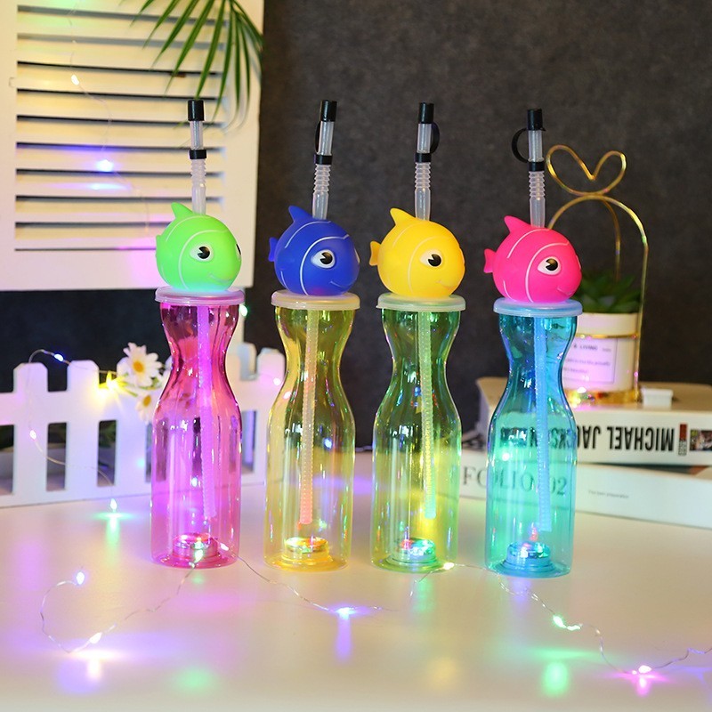 15oz Plastic Double Wall multi design disposable Tumbler with LED light - Chinese Warehouse