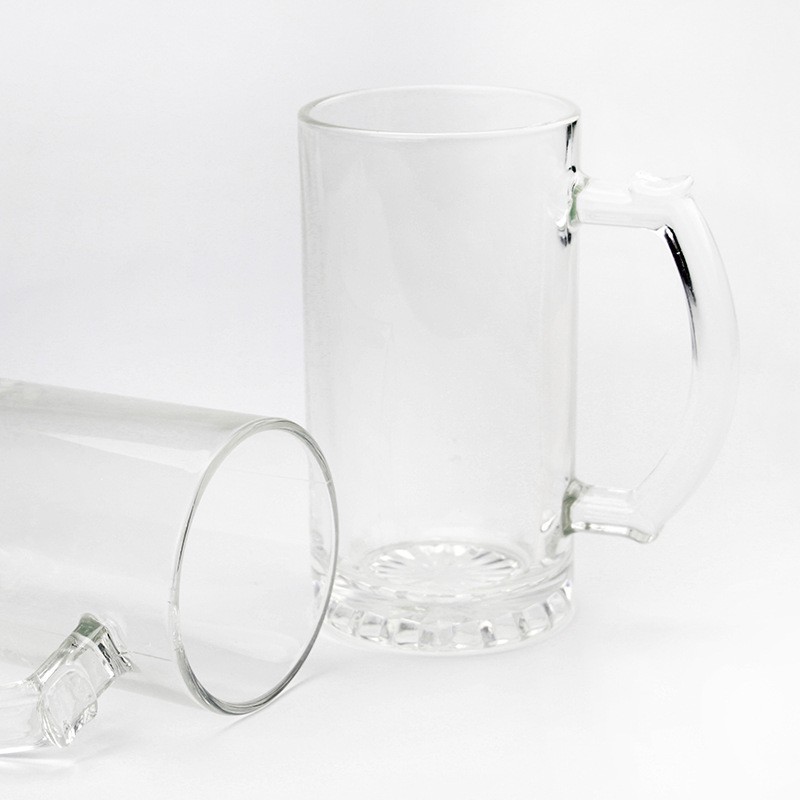 16oz Sublimation Case of 24pack Frosted&Clear Glass Can With Handle - Chinese Warehouse