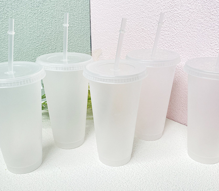 16oz/24oz case of 200pack Plastic Single Wall reusable Clear Tumbler with Plastic Straw - Chinese Warehouse