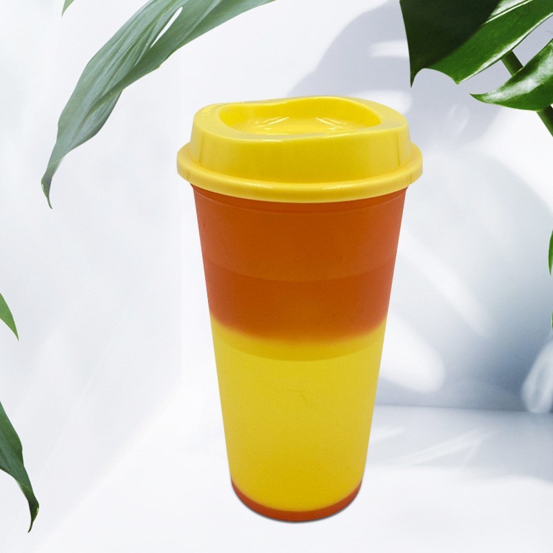 24oz case of 100pack Plastic Single Wall reusable HOT water color change Coffee cup  - Chinese Warehouse