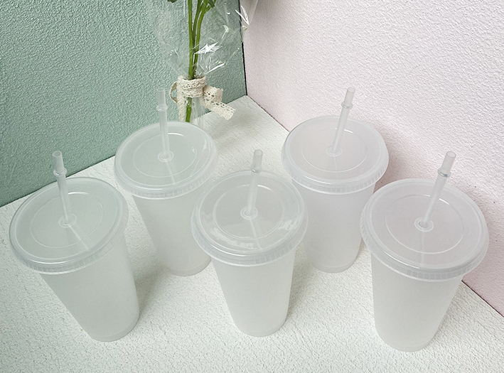 16oz/24oz case of 200pack Plastic Single Wall reusable Clear Tumbler with Plastic Straw - Chinese Warehouse