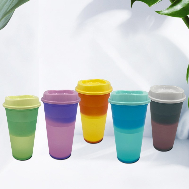 24oz case of 100pack Plastic Single Wall reusable HOT water color change Coffee cup  - Chinese Warehouse