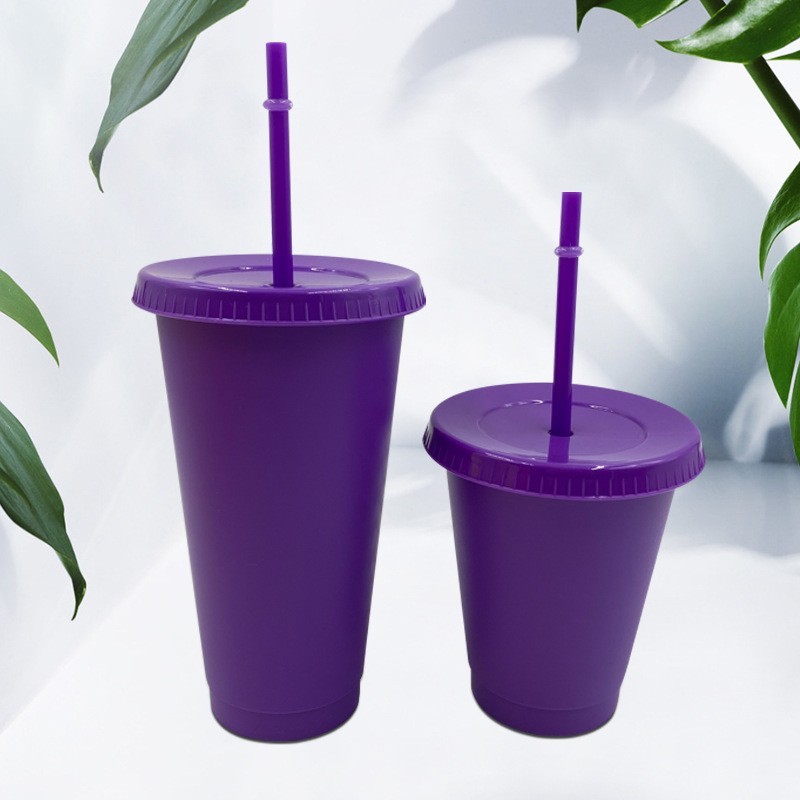 16oz/24oz case of 200pack Plastic Single Wall reusable New Color Tumbler with Plastic Straw - Chinese Warehouse