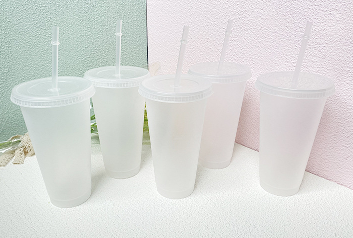 16oz/24oz case of 200pack Plastic Single Wall reusable Clear Tumbler with Plastic Straw - Chinese Warehouse