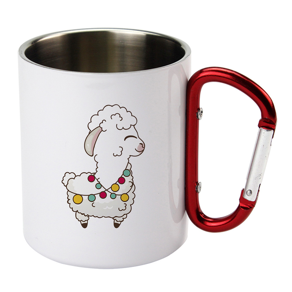 Case of 50pack 10oz Sublimation Sliver/White Stainless Steel Coffee Tea Cup with Handle-Chinese Warehouse