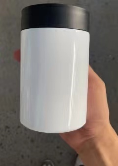 RTS Chinese Warehouse Case of 50pack 12oz white Sublimation Stainless Straight  Can Cooler with lid