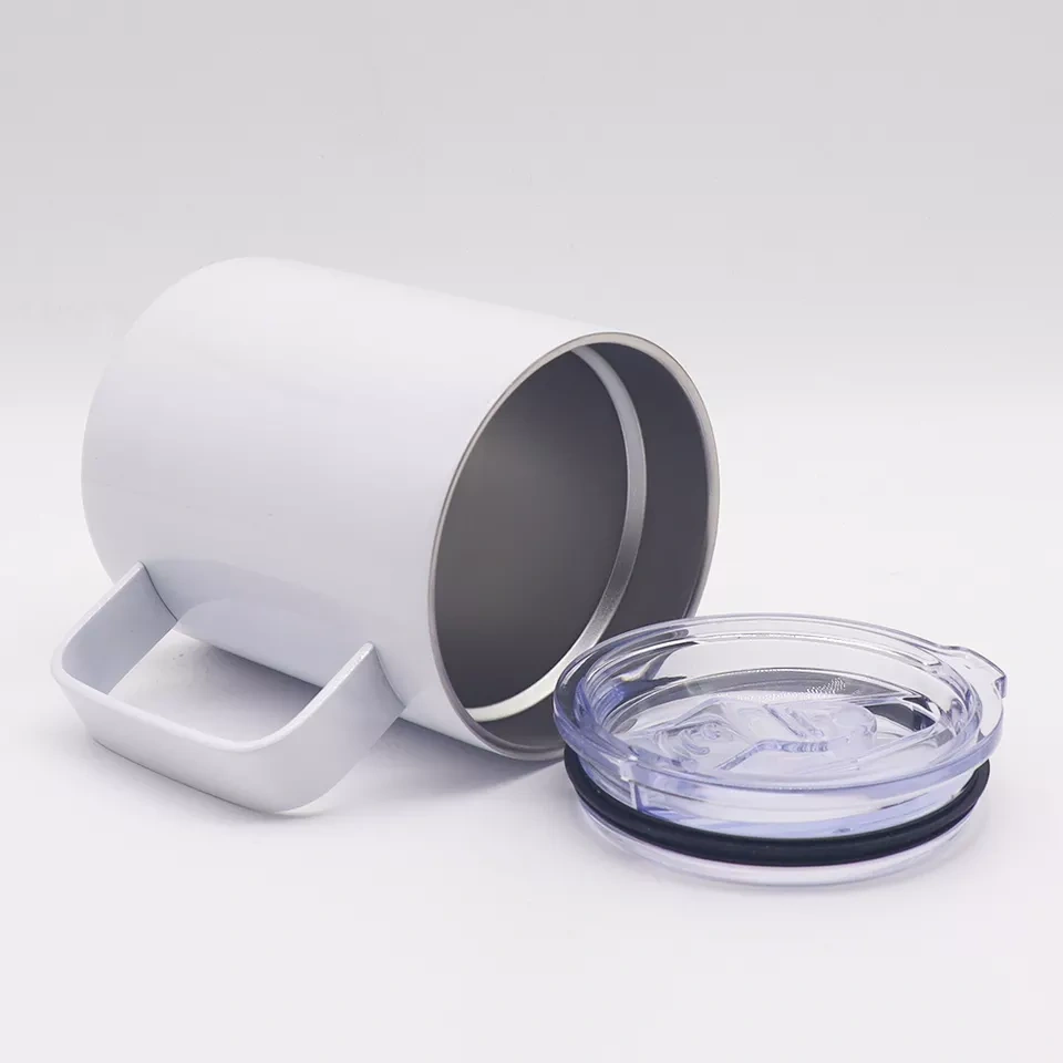 RTS US Warehouse Case of 25pack 10oz Sublimation Stainless Straight Wine Tumbler with Handle&Plastic Lids