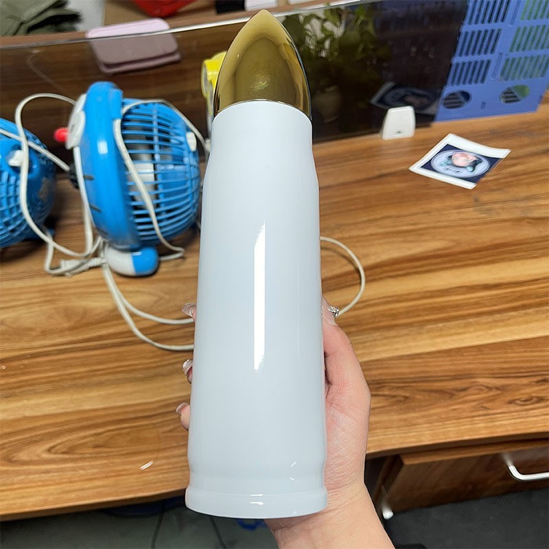 17oz Double Wall white Sublimation bullet shape Case of  25pack Stainless Steel with lids - Chinese Warehouse