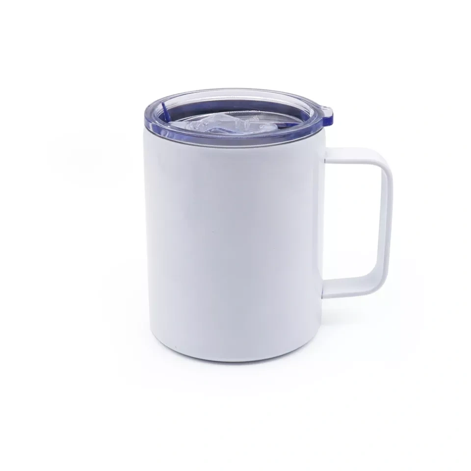 RTS US Warehouse Case of 25pack 10oz Sublimation Stainless Straight Wine Tumbler with Handle&Plastic Lids