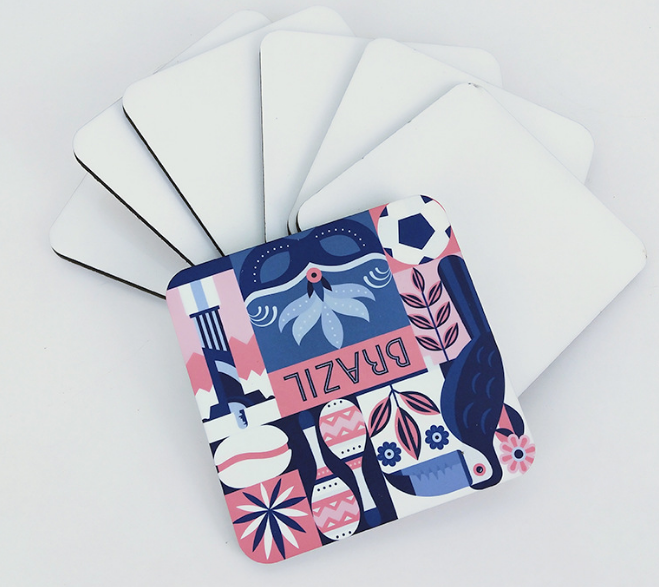 Case of 100pack 3.75" Cork-Back MDF Sublimation Drink Coaster- Chinese Warehouse