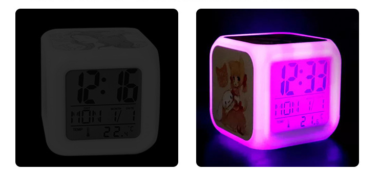 Case of 50pack 3 Sided Sublimation LED Alarm Clock - Chinese Warehouse