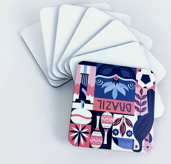 Case of 100pack 3.75" Cork-Back MDF Sublimation Drink Coaster- Chinese Warehouse