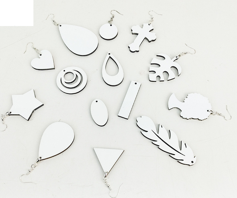 Case of 100pairs Hot selling   MDF sublimation earrings- Chinese Warehouse