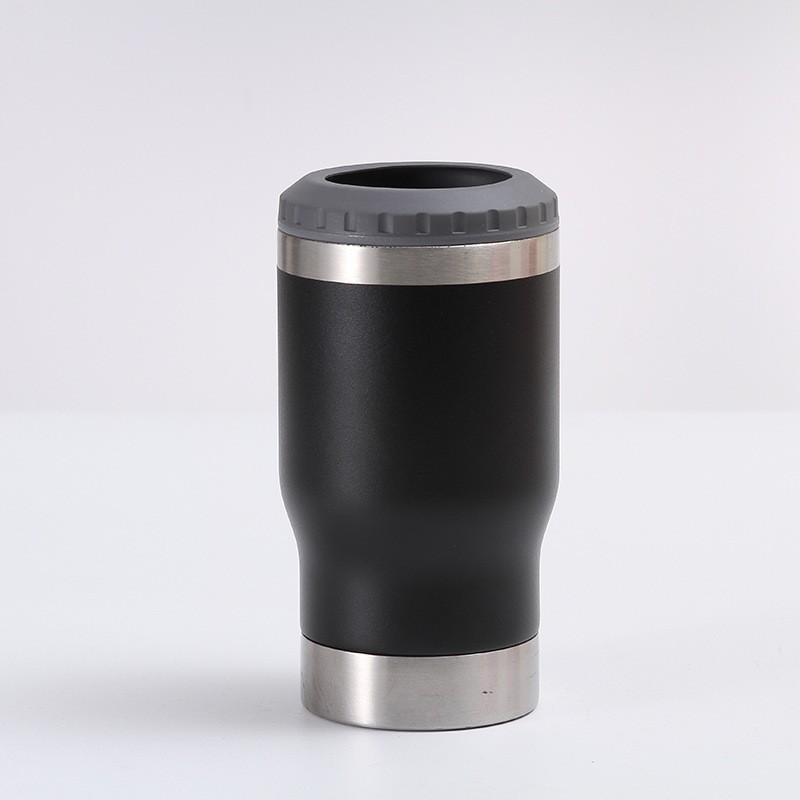 Hot selling for Father Day Case of 50pack 14oz 4in1 powder coating Can Cooler with opener and duo lids -Chinese Warehouse