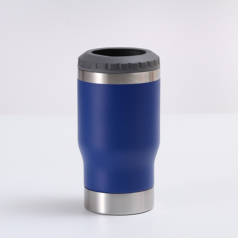 Hot selling for Father Day Case of 50pack 14oz 4in1 powder coating Can Cooler with opener and duo lids -Chinese Warehouse