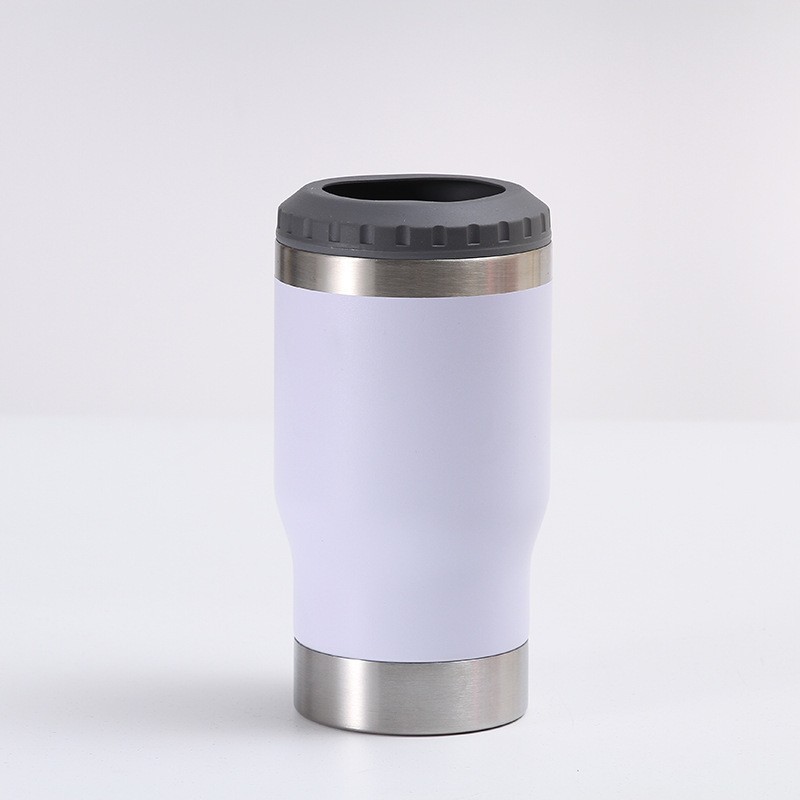 Hot selling for Father Day Case of 50pack 14oz 4in1 powder coating Can Cooler with opener and duo lids -Chinese Warehouse