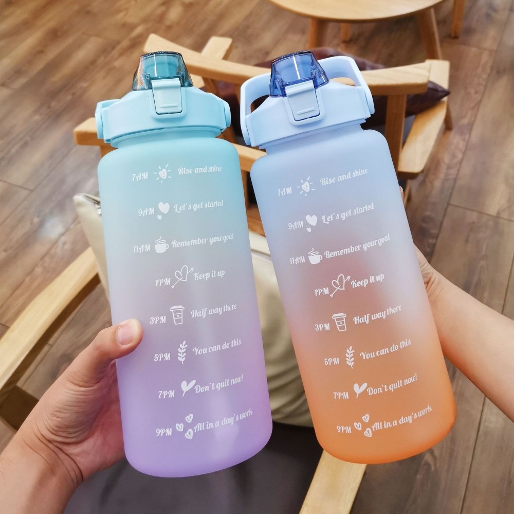 Case of 50pack New design of 2L matte multi-color water bottle with leak proof lids  - Chinese Warehouse