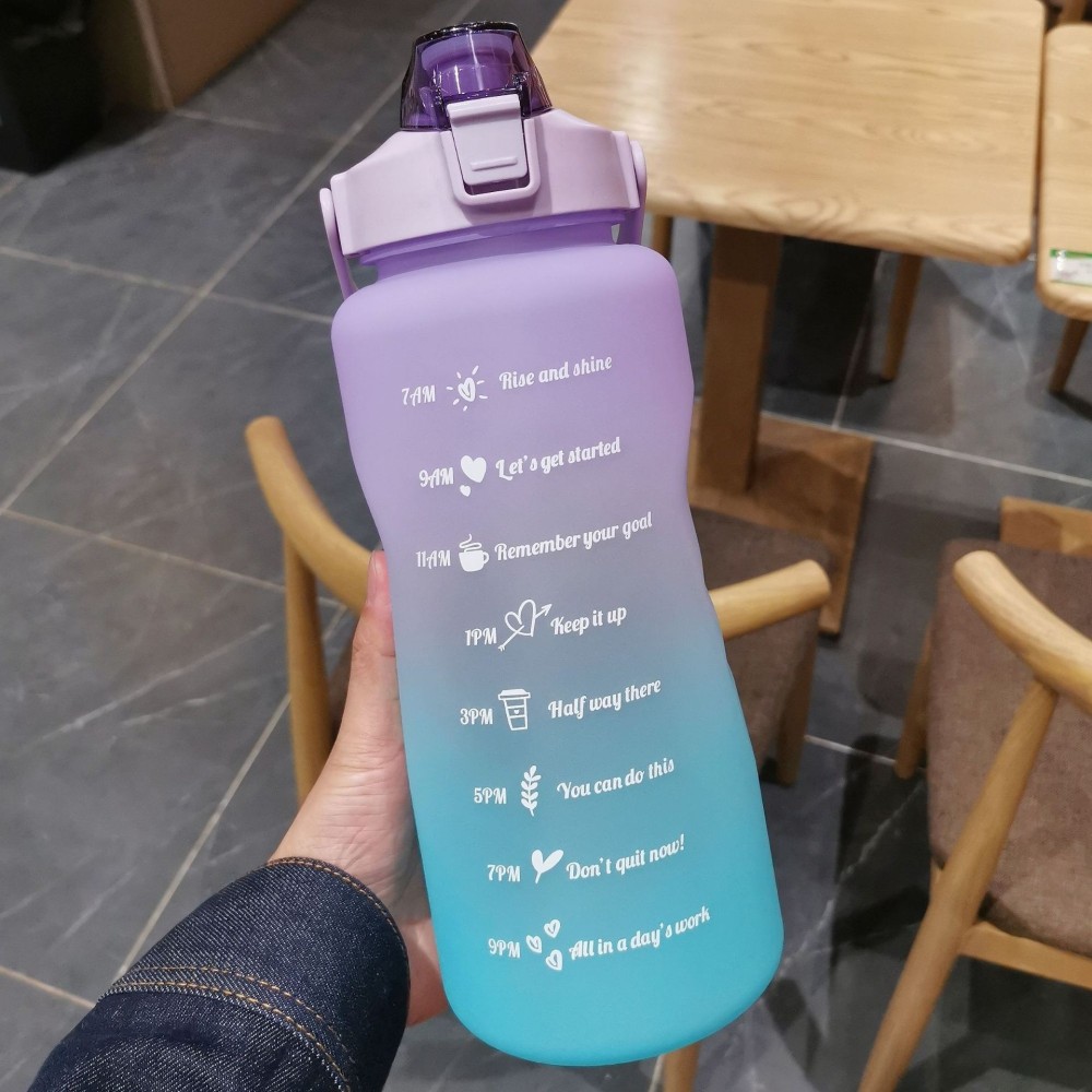 Case of 50pack New design of 2L matte multi-color water bottle with leak proof lids  - Chinese Warehouse