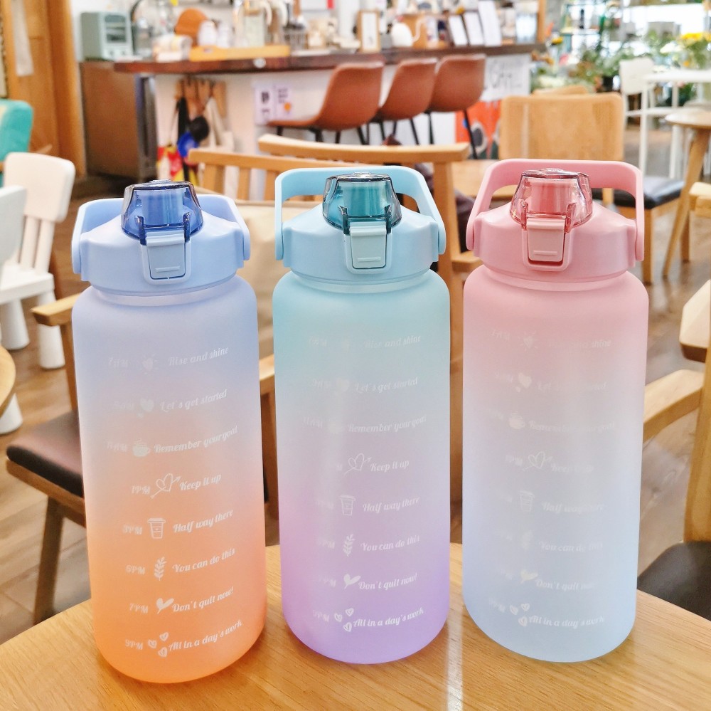 Case of 50pack New design of 2L matte multi-color water bottle with leak proof lids  - Chinese Warehouse