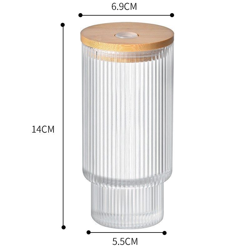 Case of 40pack 11oz Whisky Glass Can With Bamboo Lid and Glass Straw - Chinese Warehouse