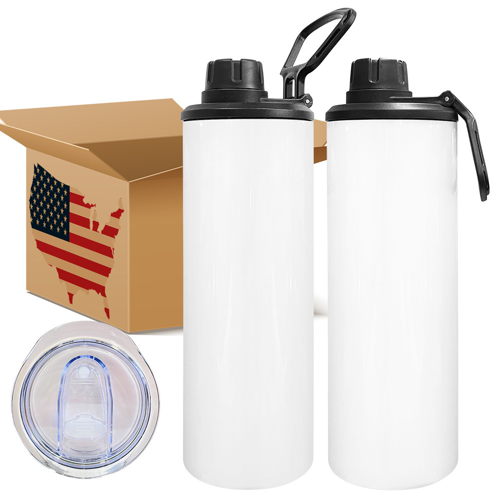 RTS US Warehouse 20oz Sub Sports Bottle with Shrink Wrap&Dual Lids&Plastic Straw