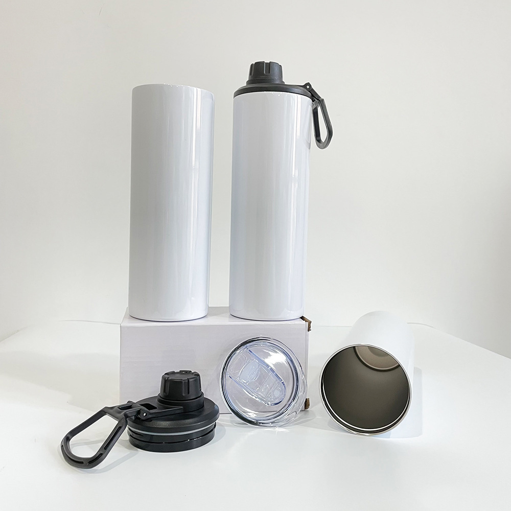 RTS US Warehouse 20oz Sub Sports Bottle with Shrink Wrap&Dual Lids&Plastic Straw