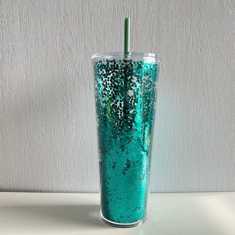 24oz Acrylic Plastic Double Wall multi color Tumbler with  Plastic Straw - Chinese Warehouse