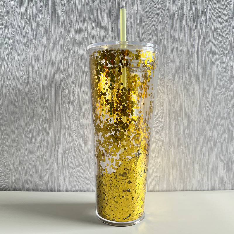 24oz Acrylic Plastic Double Wall multi color Tumbler with  Plastic Straw - Chinese Warehouse