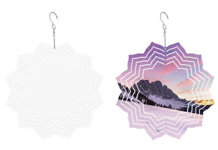 Double Side Sublimation Case of 25pack Alluminum Wind Spinner with Mixed/Single Shape - Chinese Warehouse