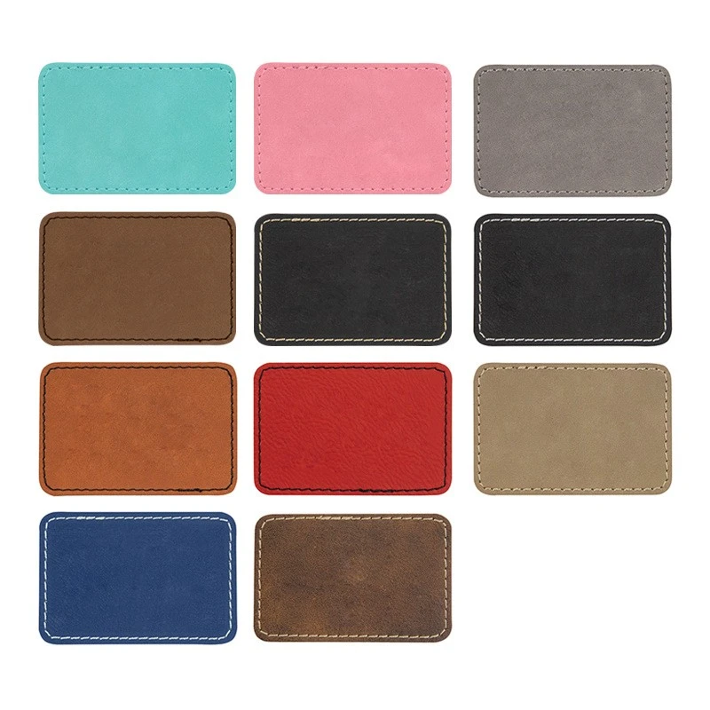 Multi Color and Shape &Size PU Leather Hat Patches with Adhesive