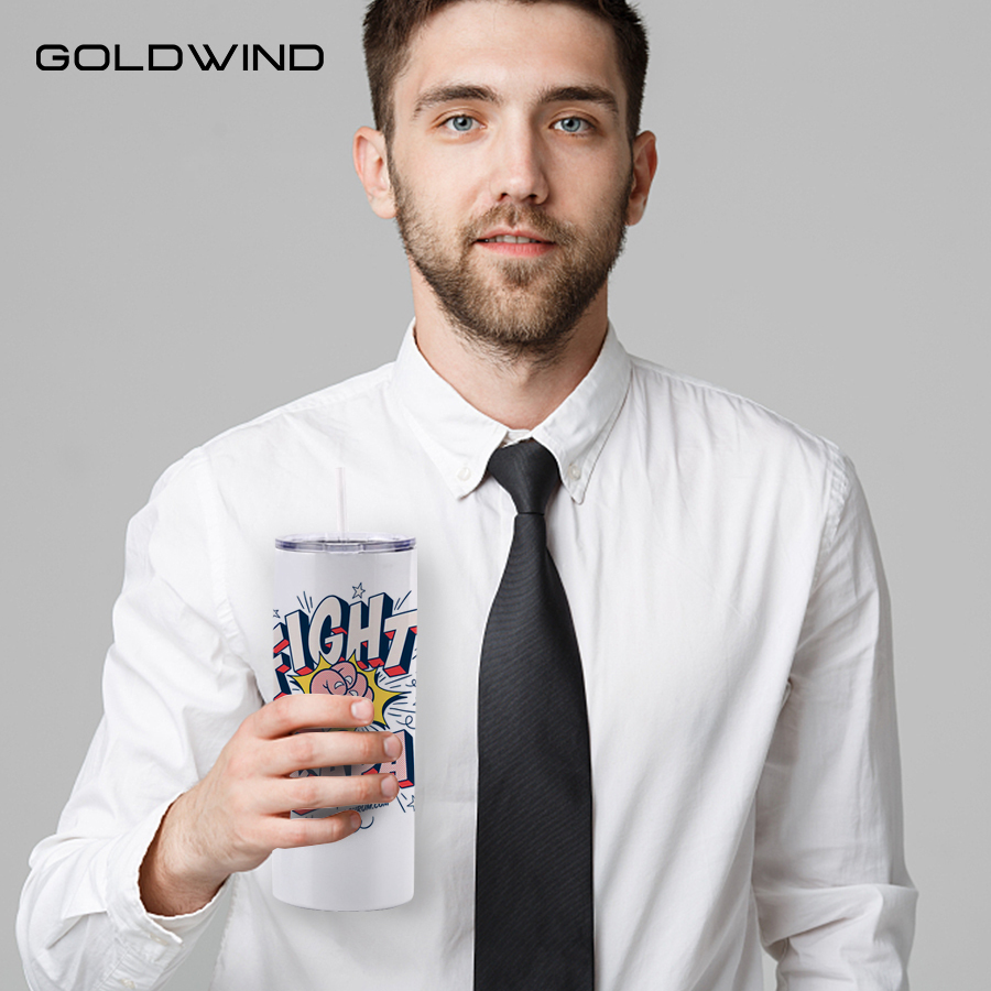 Preorder -  US Warehouse Case of 25pack 20oz Sublimation Matte Straight Skinny Tumblers with Plastic Straw&Lids
