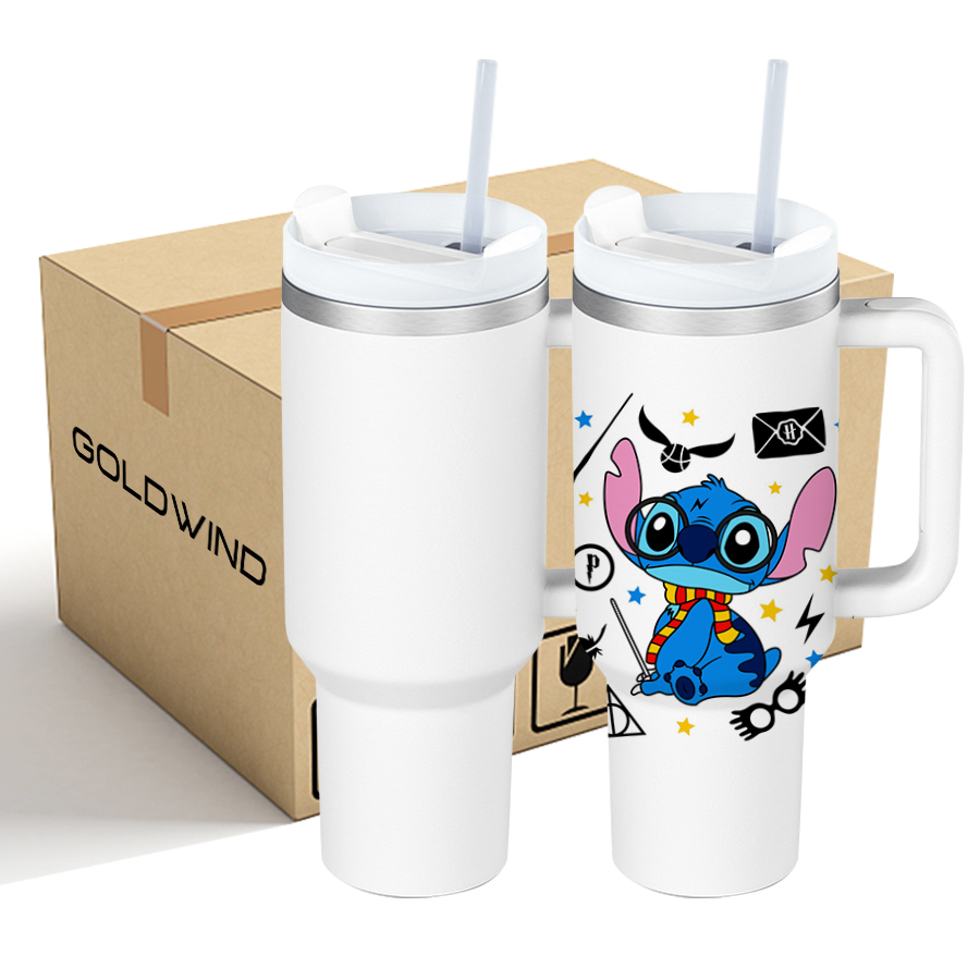 Presale - US Warehouse Case of 25pack 40oz Stanly2.0 White sublimation Tumblers with plastic straw&lids