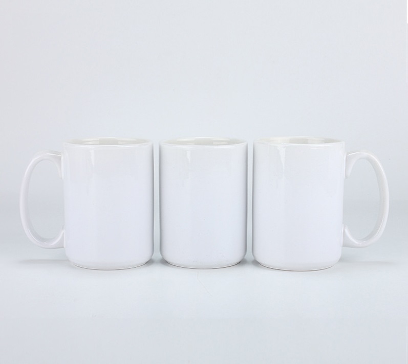 15oz Case of 36pack White Sublimation Ceramic Mugs with White Handle - Chinese Warehouse