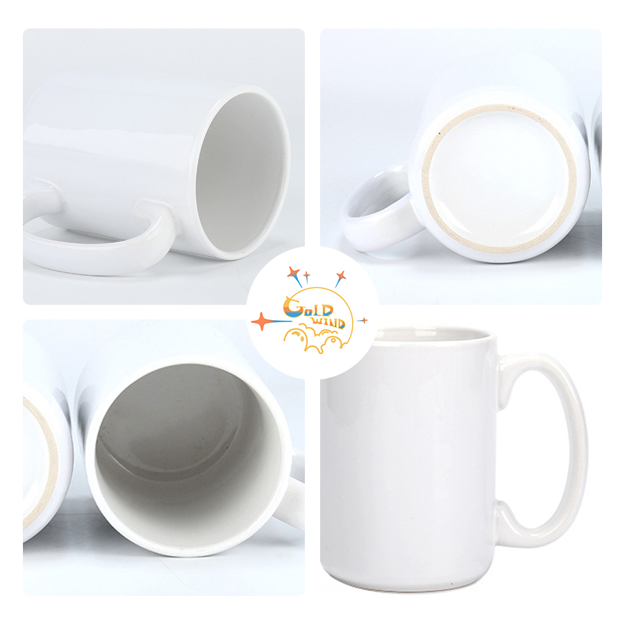 15oz Case of 36pack White Sublimation Ceramic Mugs with White Handle - US Warehouse