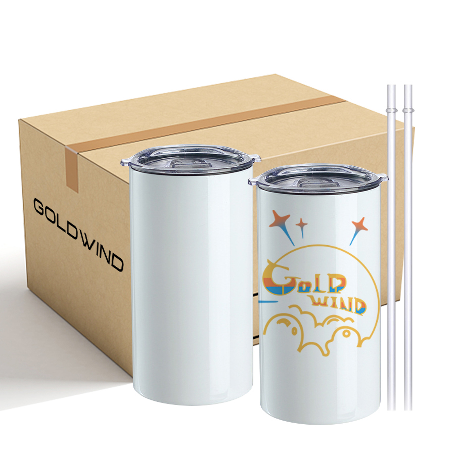 Preorder - US Warehouse Case of 25pack 12oz Sublimation Straight Skinny Tumblers wiht Plastic Straw&Lids