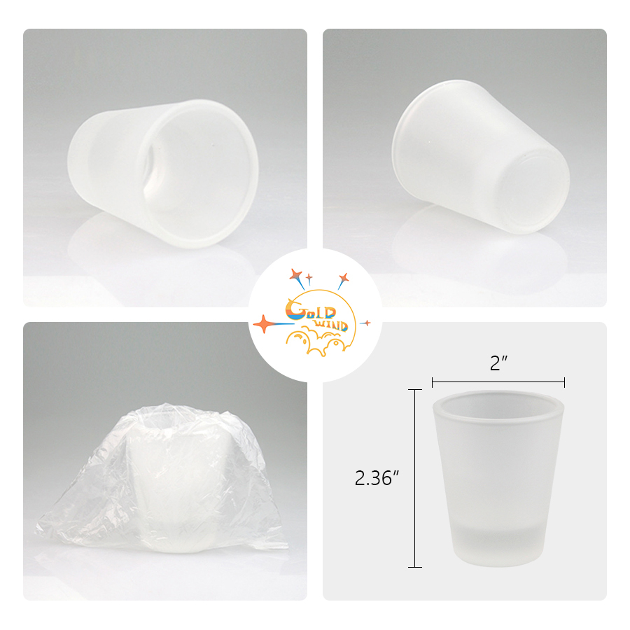 Preorder - US Warehouse Case of 72 pack 1.5oz Frosted Sublimation Whiskey Cocktail Shot Glasses