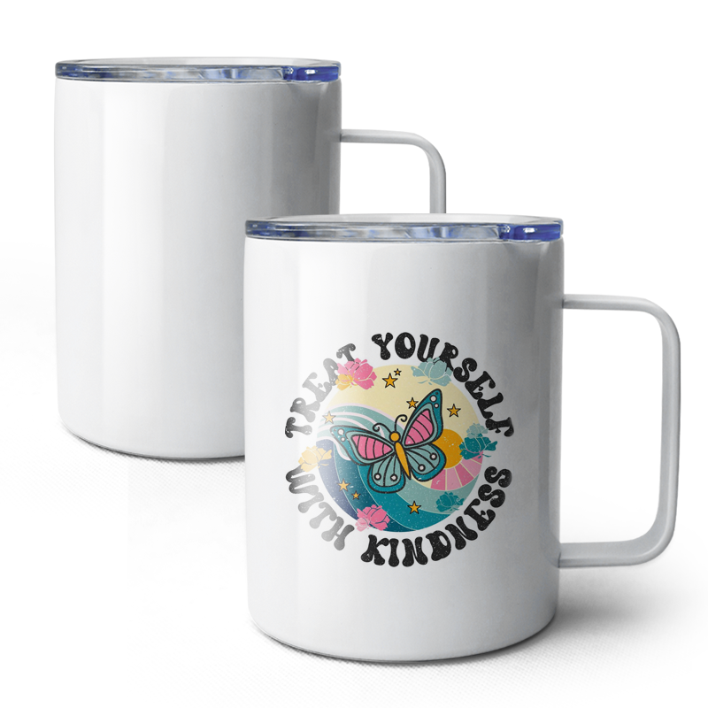 Preorder - US Warehouse Case of 25pack 12oz Sublimation Coffee Mugs Tumblers with Plastic Straw&Lids