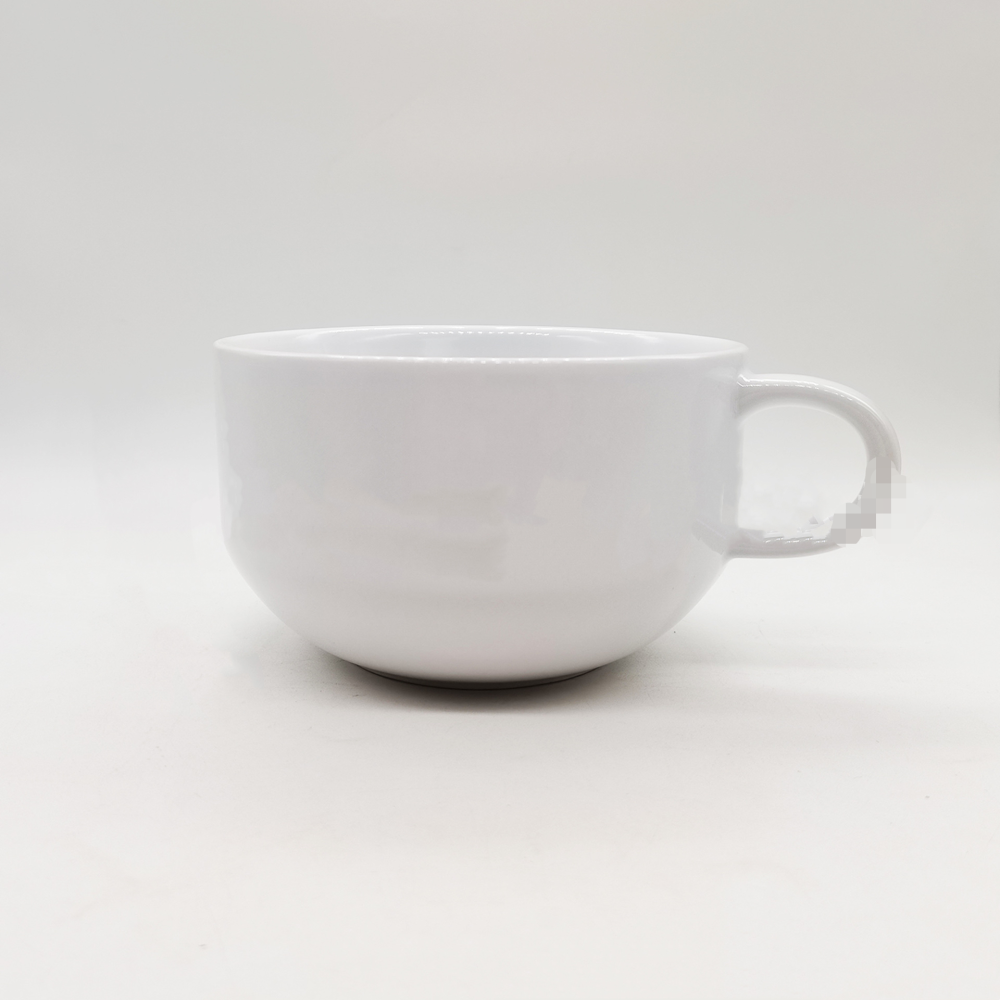 24oz Case of 12/24 packs White Sublimation Ceramic Bowls with White Handle-Chinese Warehouse